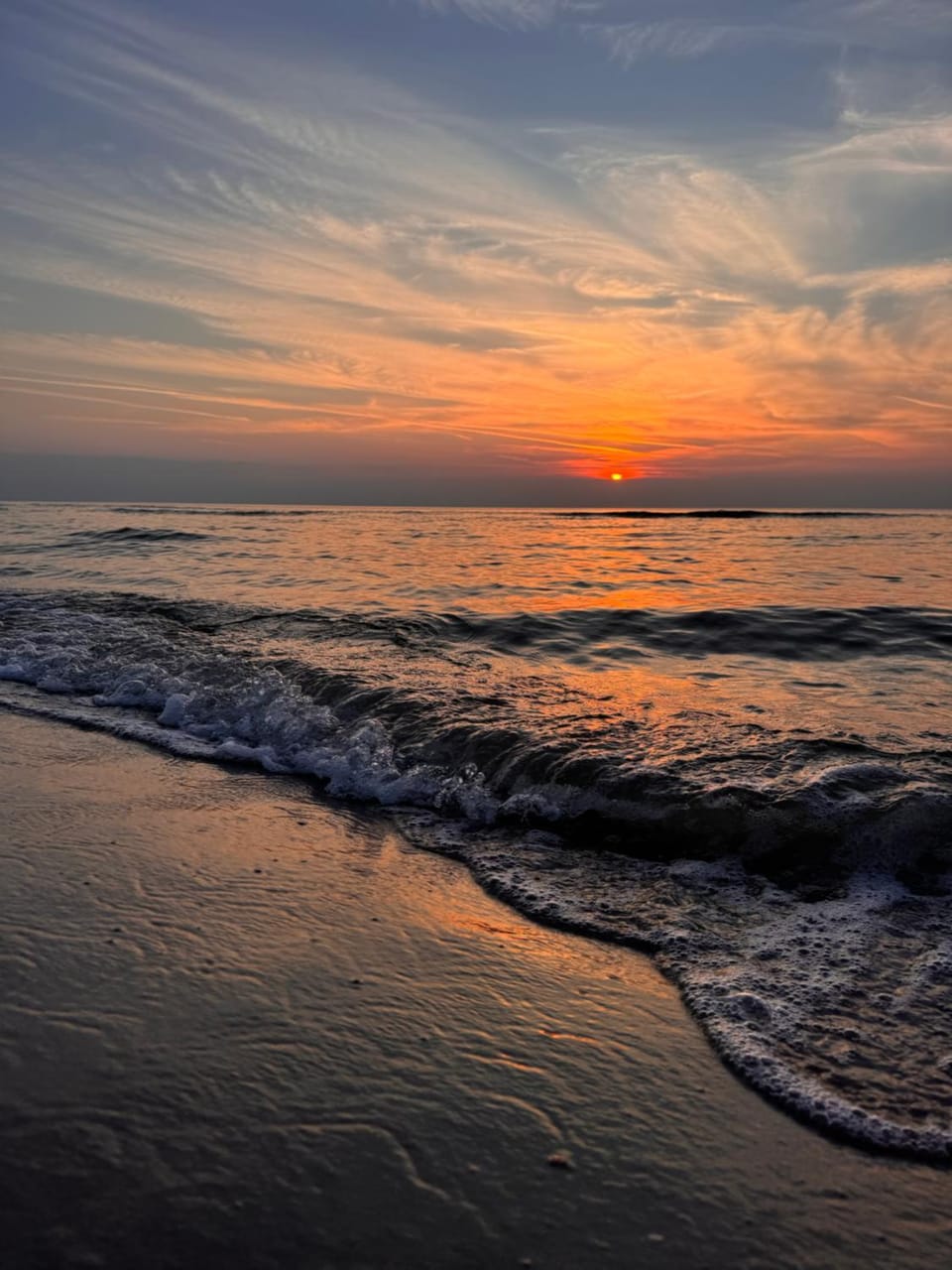 Day, Beach, Sea view, Sunset