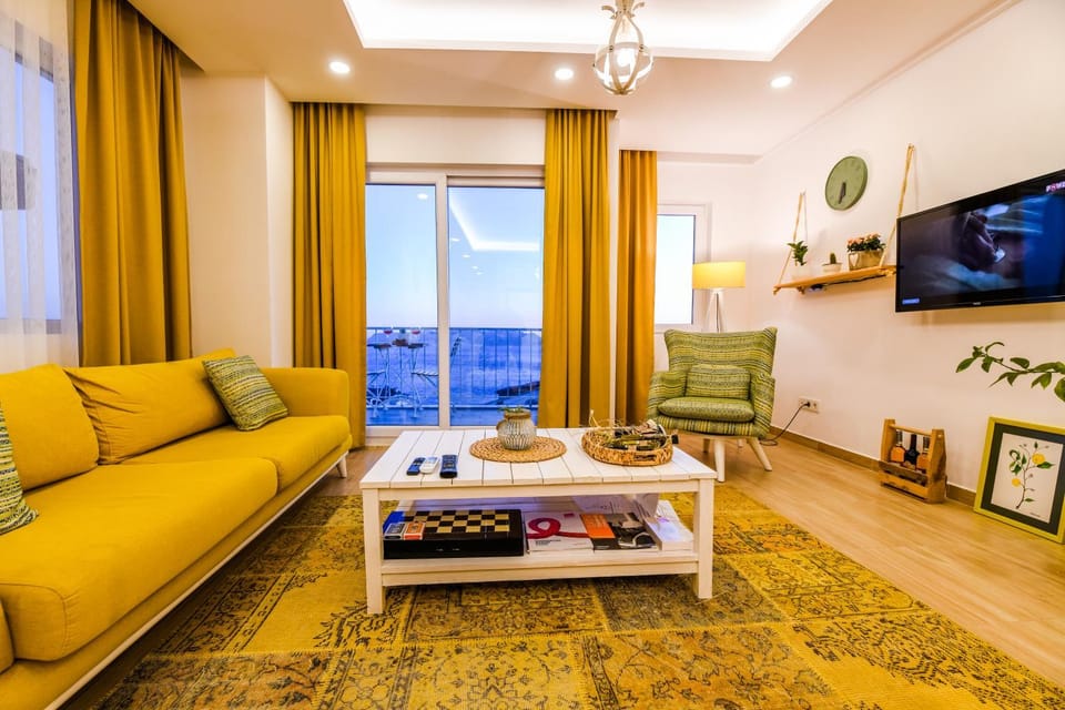 Living room, Seating area, Sea view