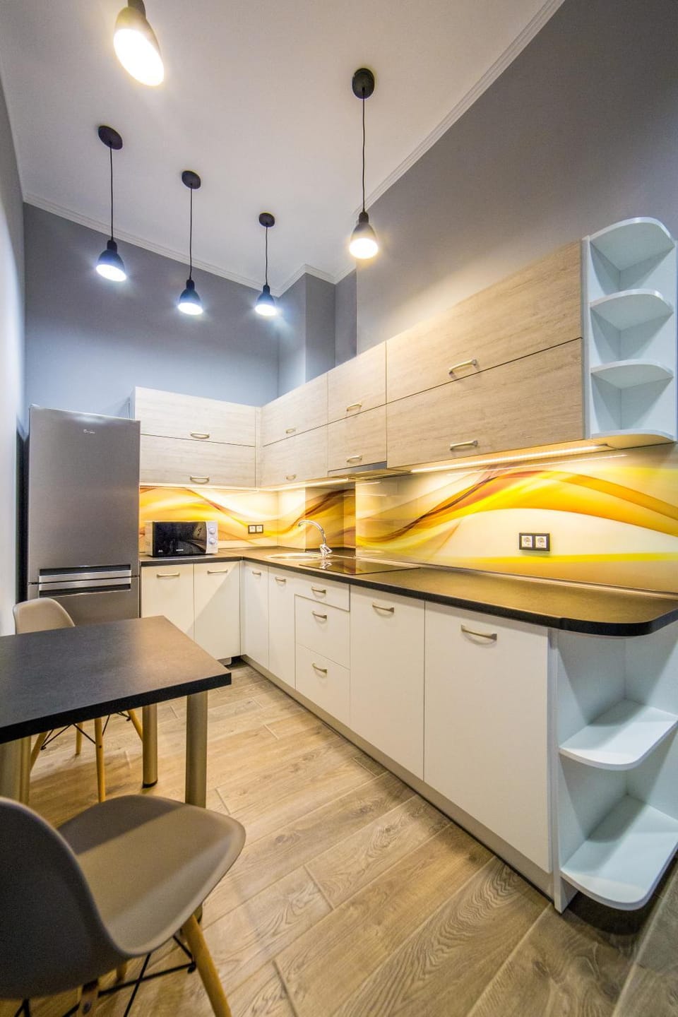 Kitchen or kitchenette, Living room, Dining area, Communal kitchen