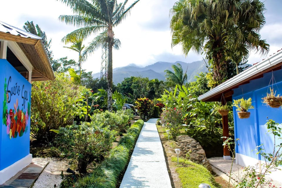 Property building, Natural landscape, Garden, Mountain view