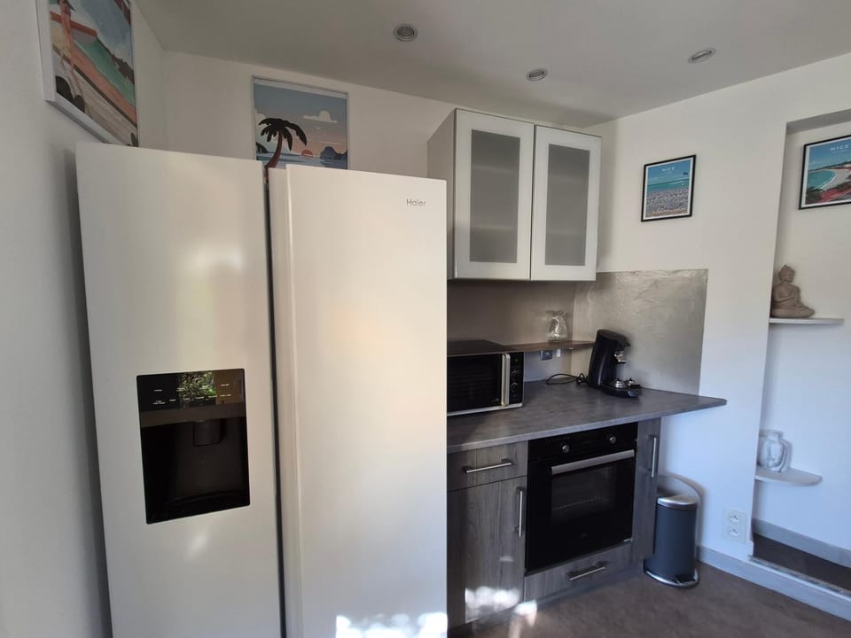 Kitchen or kitchenette, oven