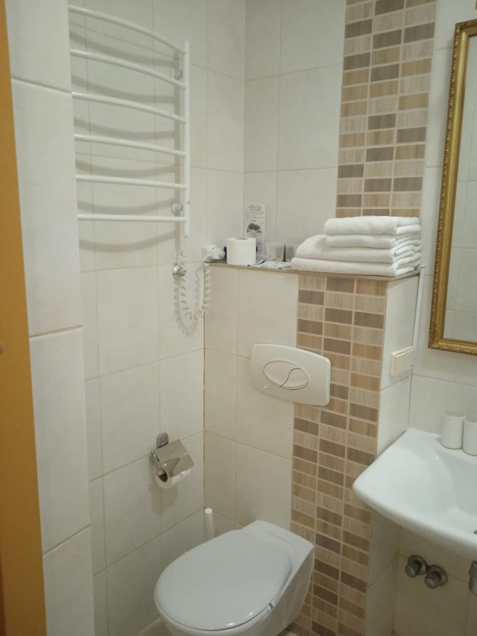 Toilet, towels