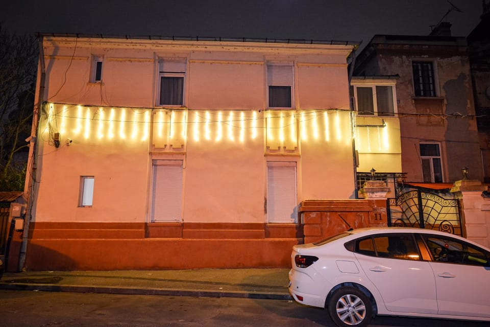 Property building, Night, Parking