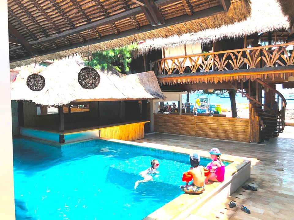 Property building, Facade/entrance, People, Swimming pool, children
