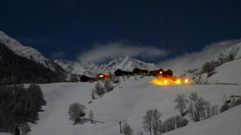Night, Natural landscape, Winter