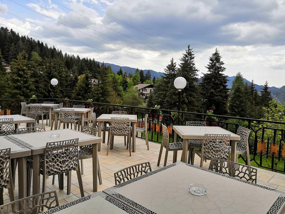 Restaurant/places to eat, Balcony/Terrace, Lounge or bar, Mountain view