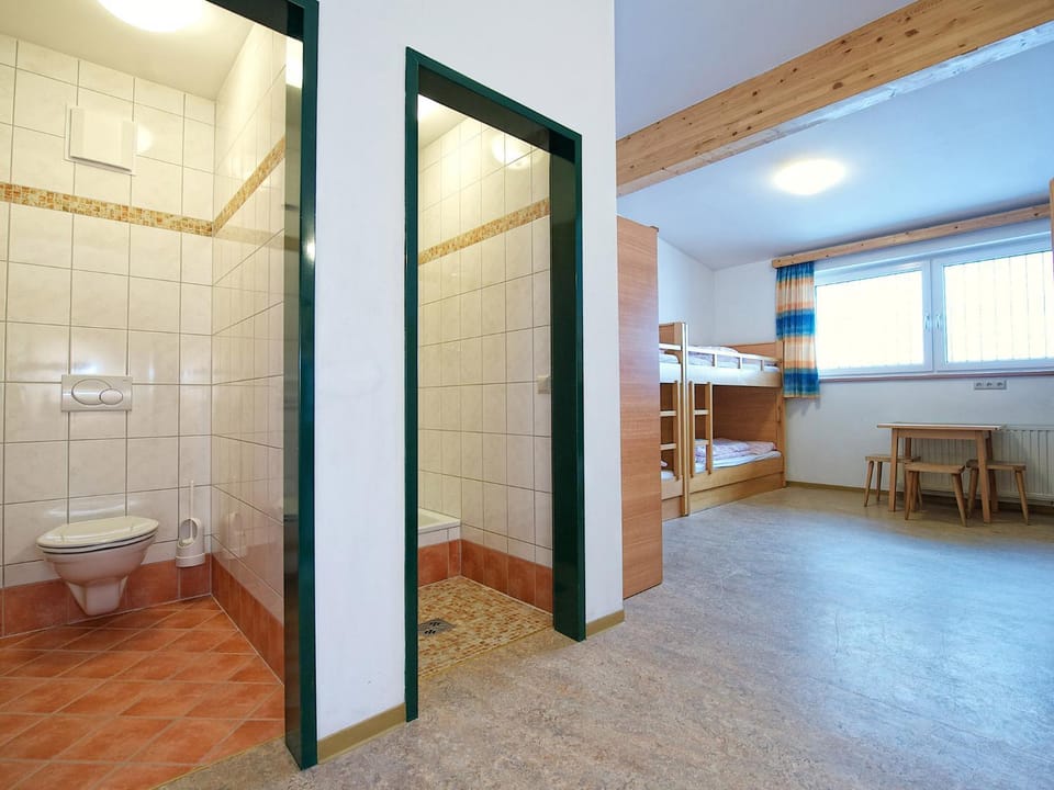 Shower, Toilet, Photo of the whole room, bunk bed