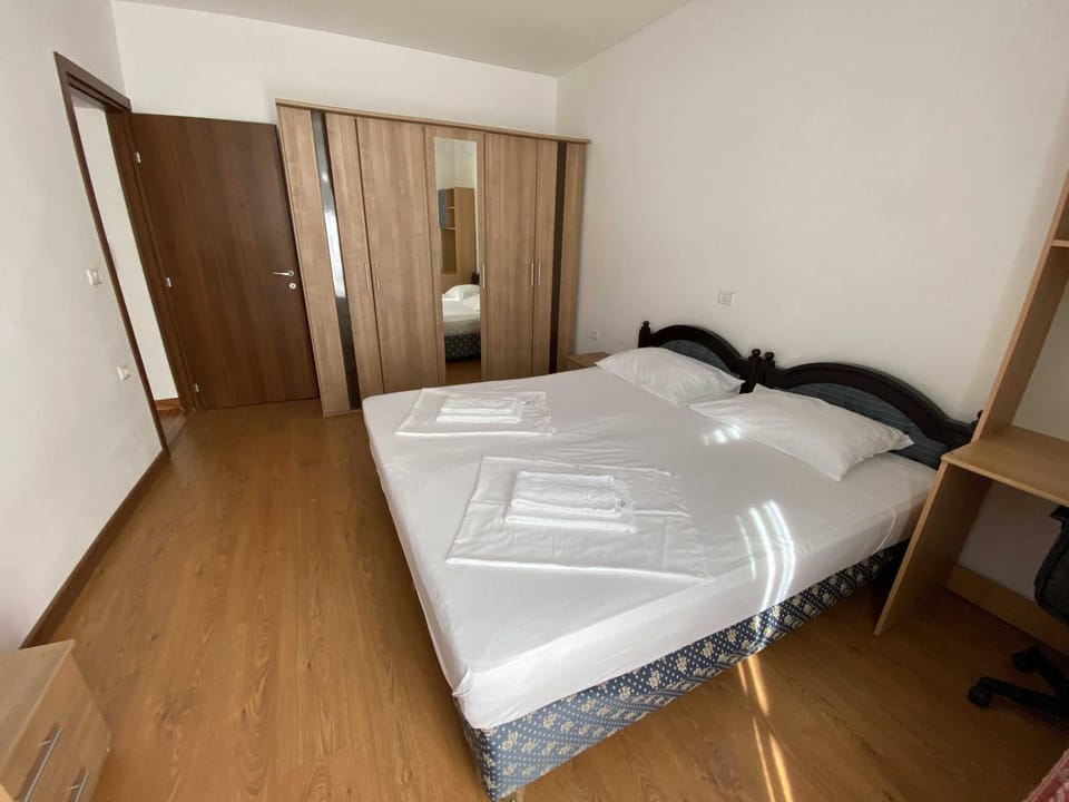 Bed, Photo of the whole room, Bedroom, towels, wardrobe