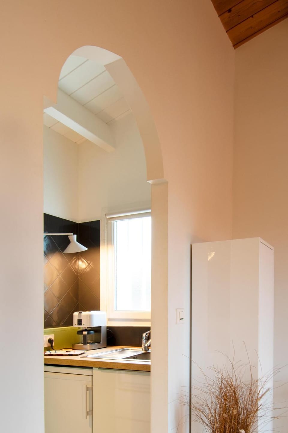 Kitchen or kitchenette, minibar, stove