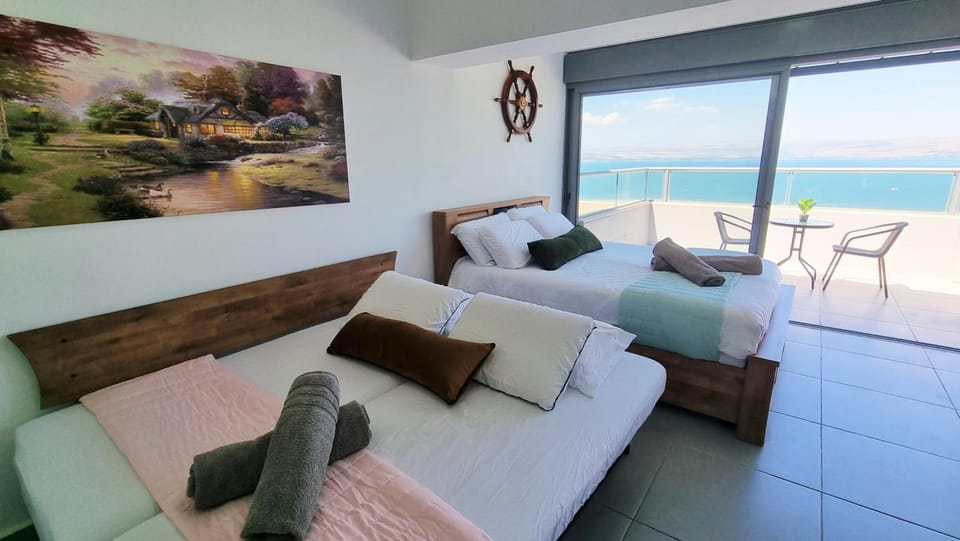 Bed, Bedroom, Sea view