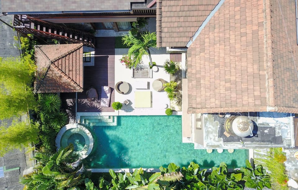 Patio, Bird's eye view, Garden, Balcony/Terrace, Decorative detail, Swimming pool