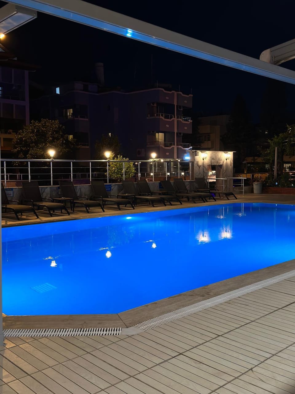Night, Pool view, Swimming pool
