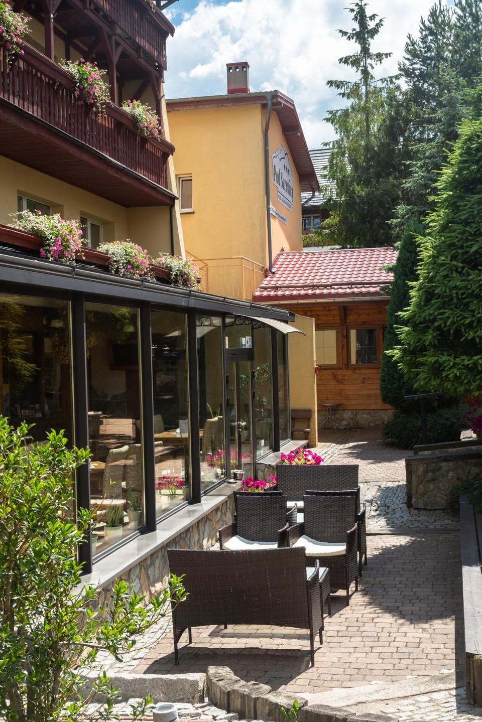 Property building, Seating area, Garden view
