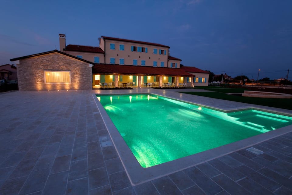 Facade/entrance, Night, Swimming pool
