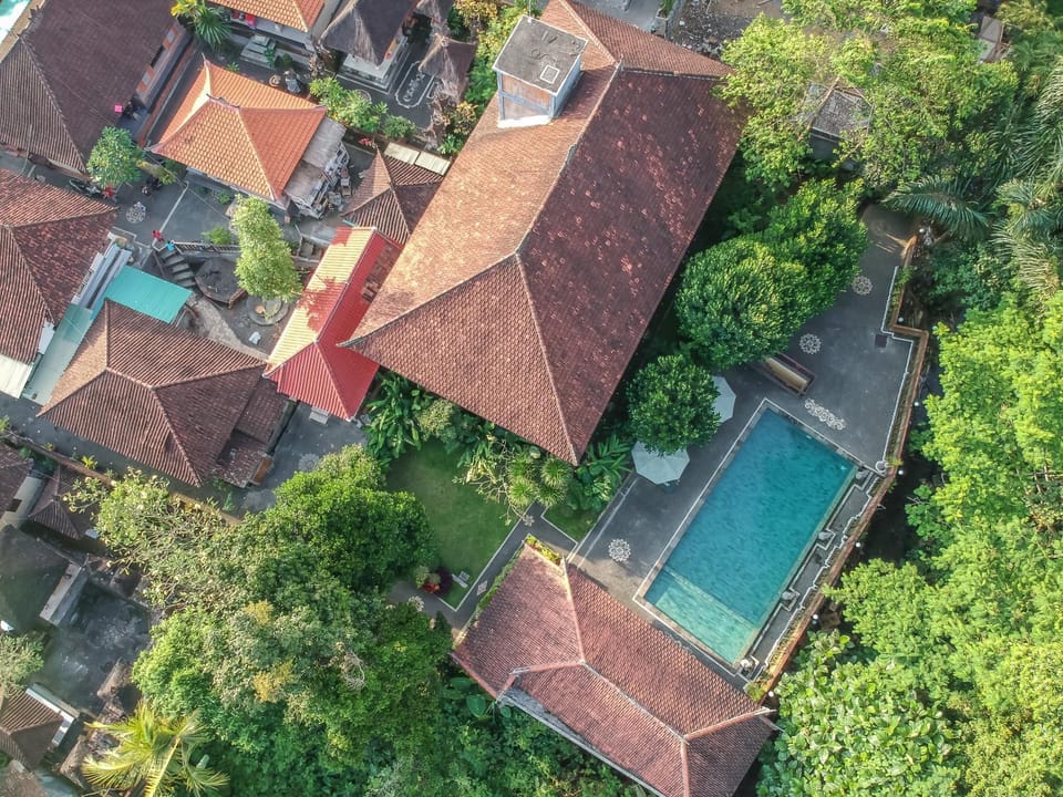 Patio, Natural landscape, Bird's eye view, Garden, View (from property/room), Decorative detail, Garden view, Pool view, Area and facilities, Swimming pool, Swimming pool