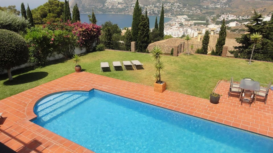 Patio, Garden, Seating area, Swimming pool