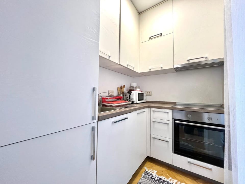 Kitchen or kitchenette, oven, stove