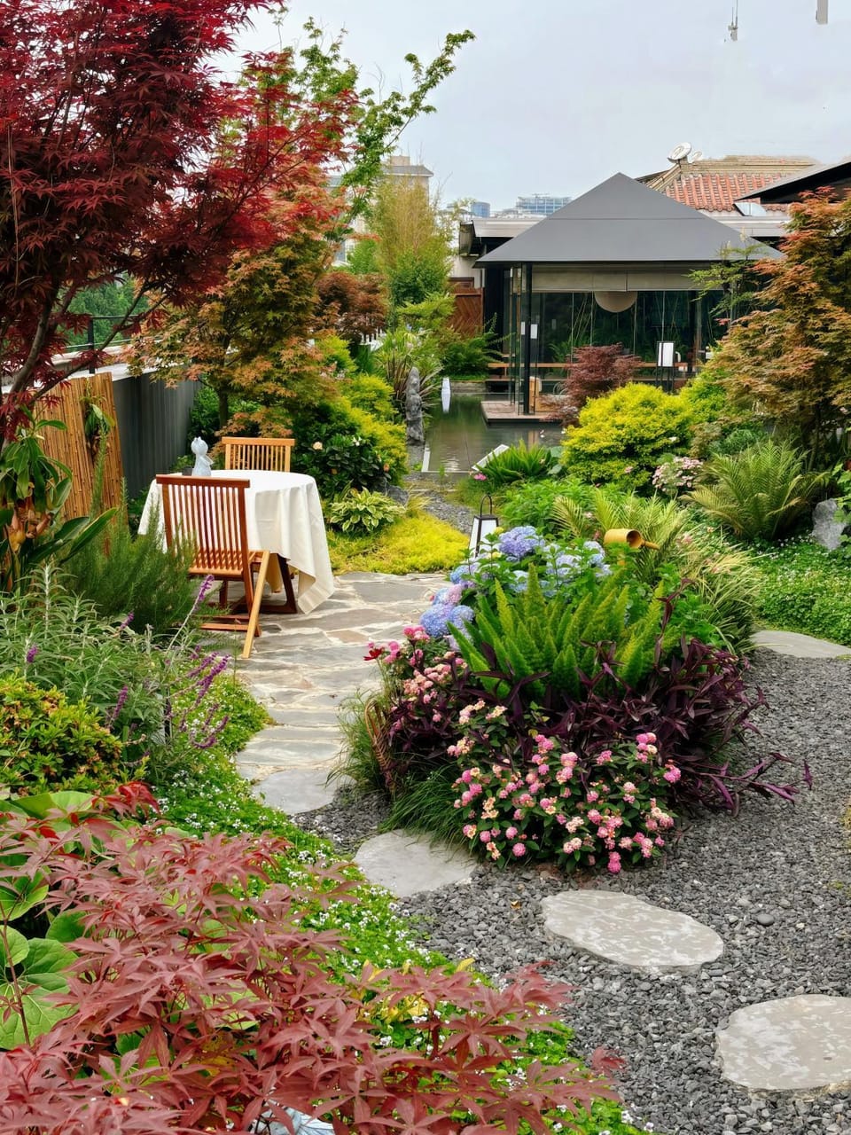 Property building, Garden, Garden view