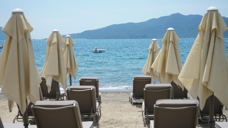 Beach, Sea view, sunbed