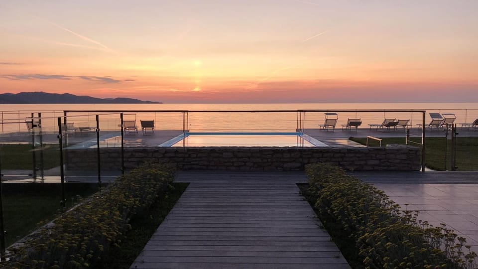 Pool view, Sea view, Sunset