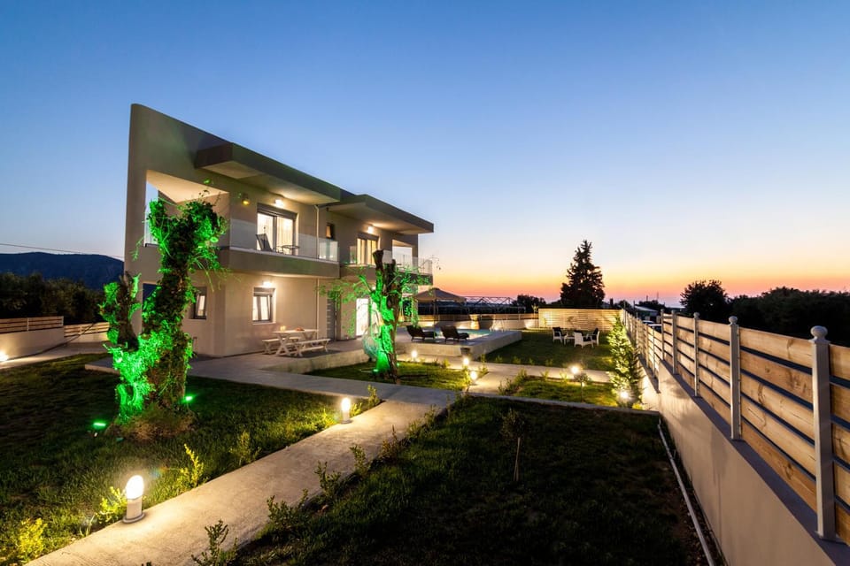 Property building, Night, Natural landscape, Garden, Sunset