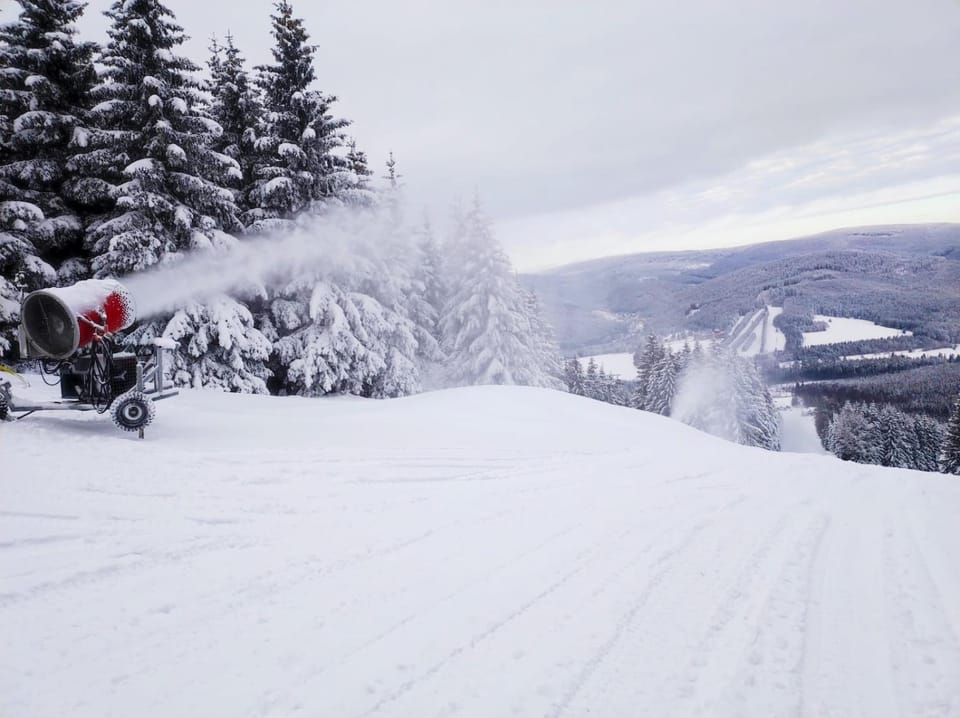 Natural landscape, Winter, Skiing
