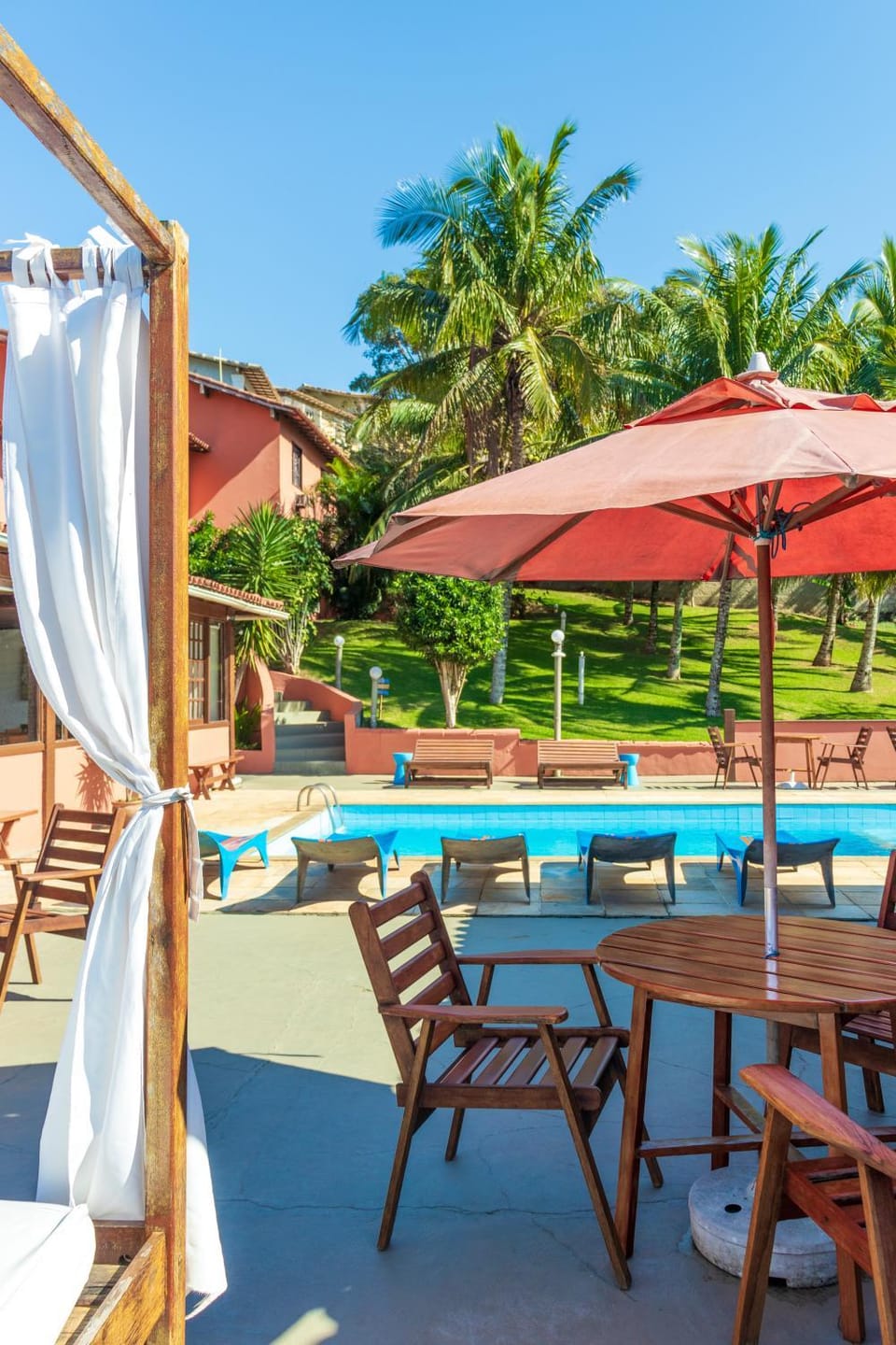 Patio, Day, Dining area, Pool view, Swimming pool, sunbed
