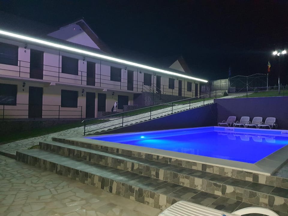Night, Pool view, Swimming pool