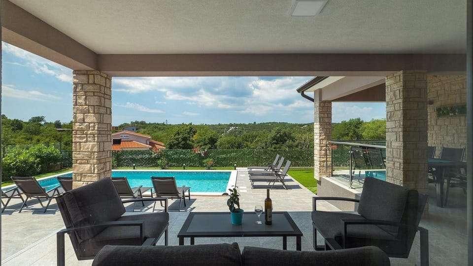 Property building, Patio, Day, View (from property/room), Balcony/Terrace, Swimming pool