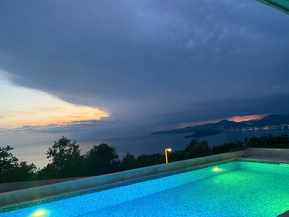 Swimming pool, Sunset