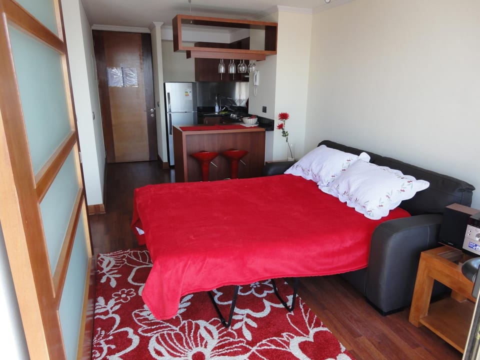 Bed, Kitchen or kitchenette, Living room