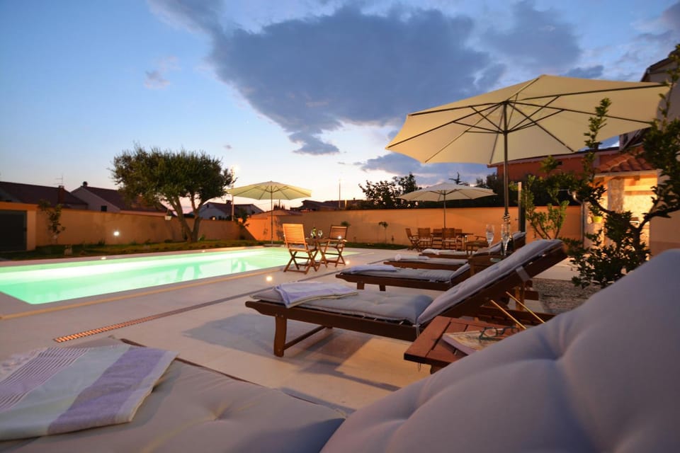 Patio, Summer, Pool view, Swimming pool, Sunset