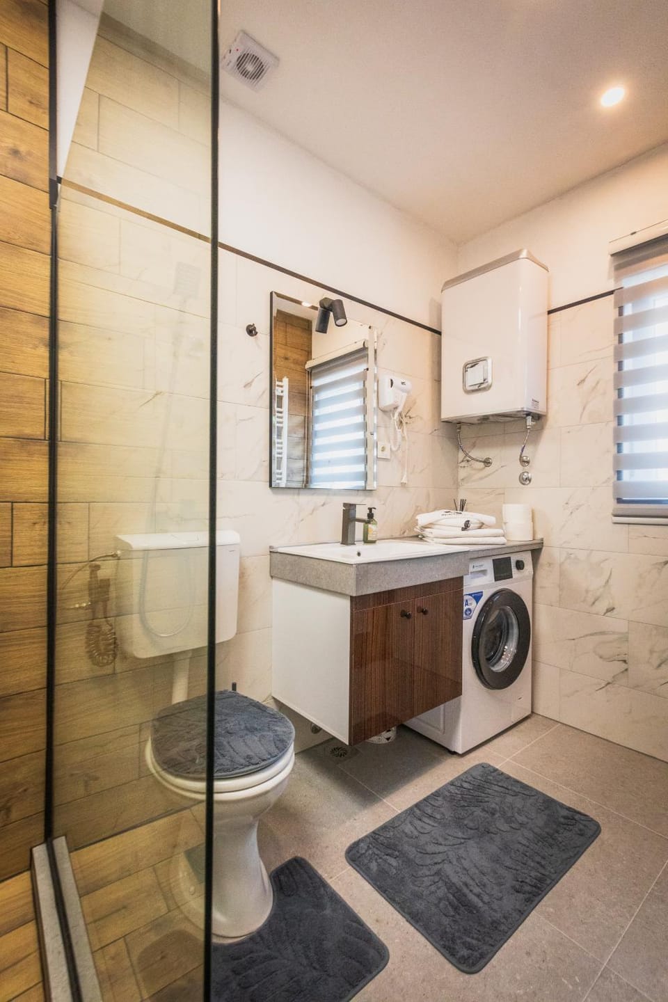 Toilet, Bathroom, towels, dryer