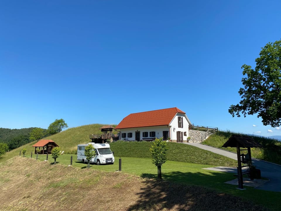 Wooden hut at tourist farm Artisek Farm Stay in Slovenia