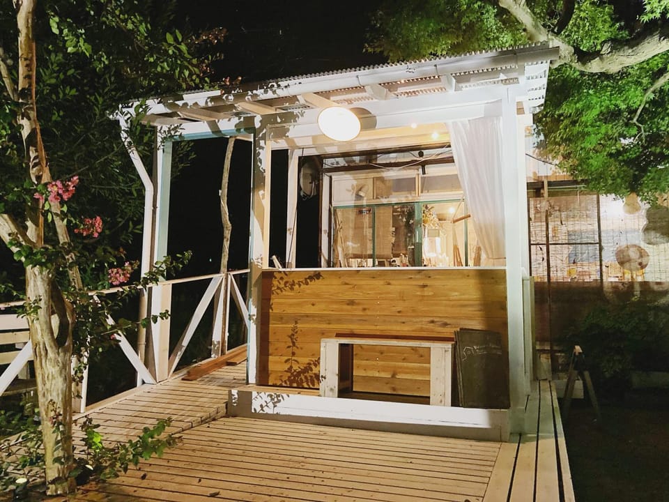 Property building, Night, Garden, Balcony/Terrace