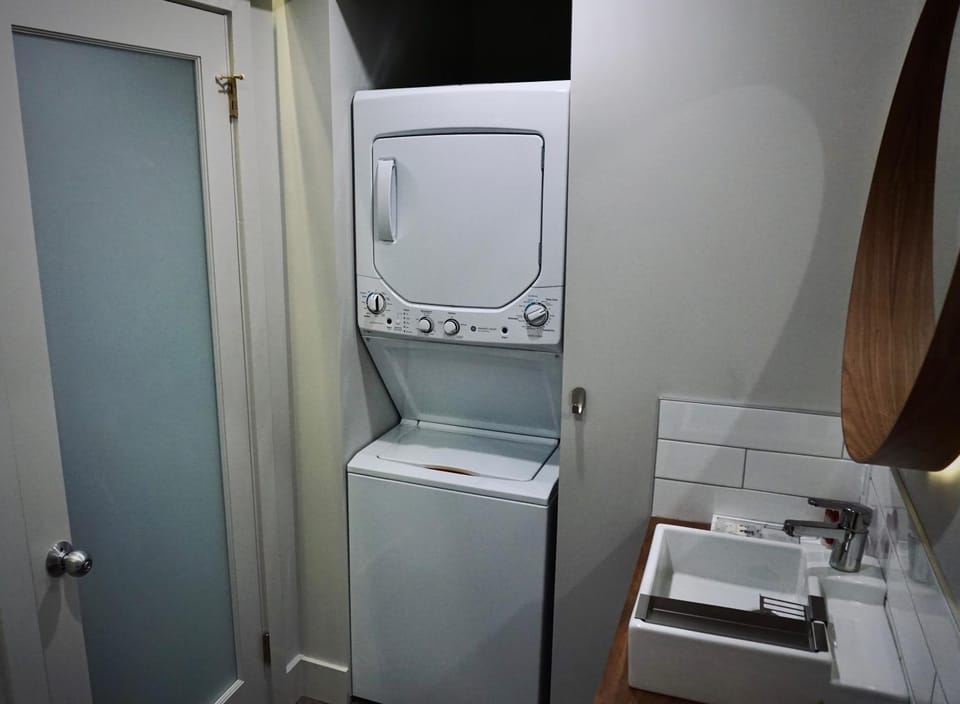 Bathroom, washing machine, dryer