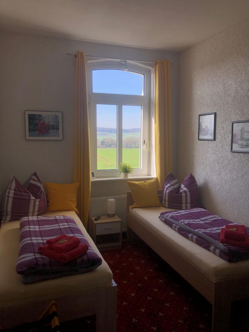 Bed, Natural landscape, Photo of the whole room, Bedroom, towels