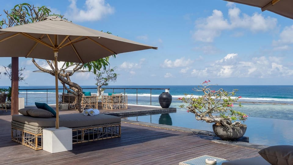 Beach, Pool view, Swimming pool, sunbed