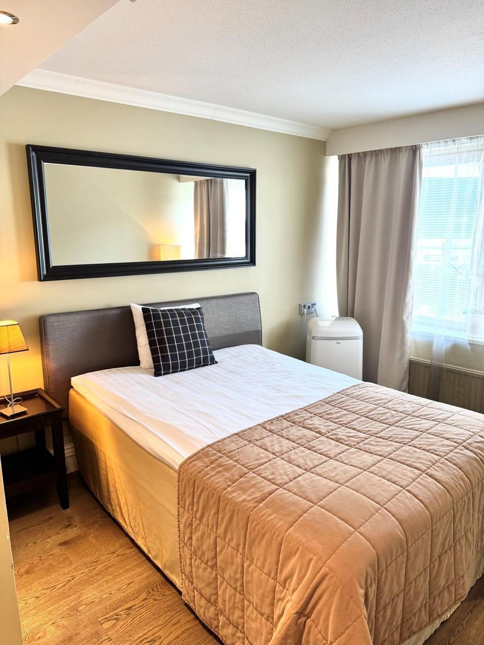 Bed, Bedroom, Inner courtyard view