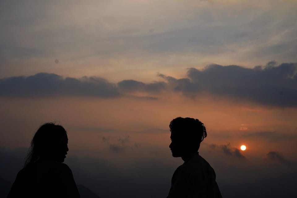 People, Natural landscape, Sunset