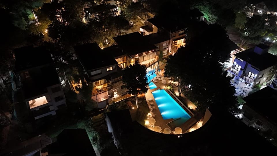 Night, Bird's eye view, Garden, Area and facilities, Swimming pool, sunbed