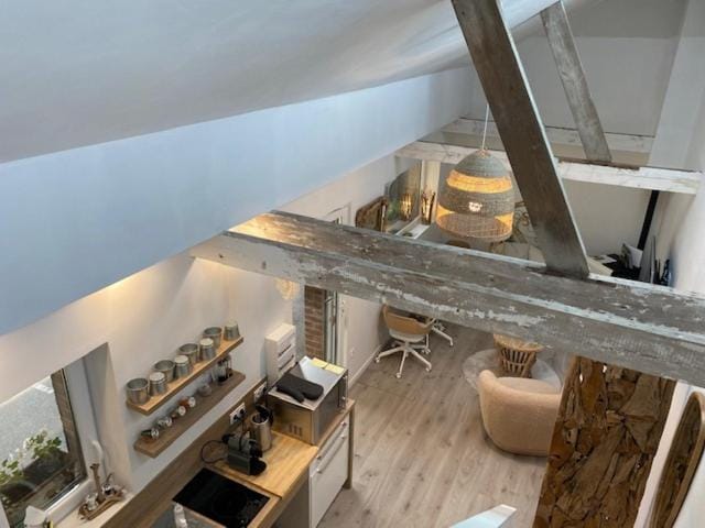 Kitchen or kitchenette, Living room, Dining area