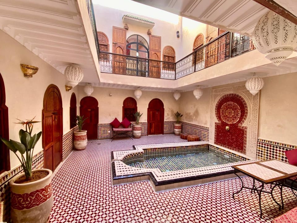 Patio, Seating area, Pool view