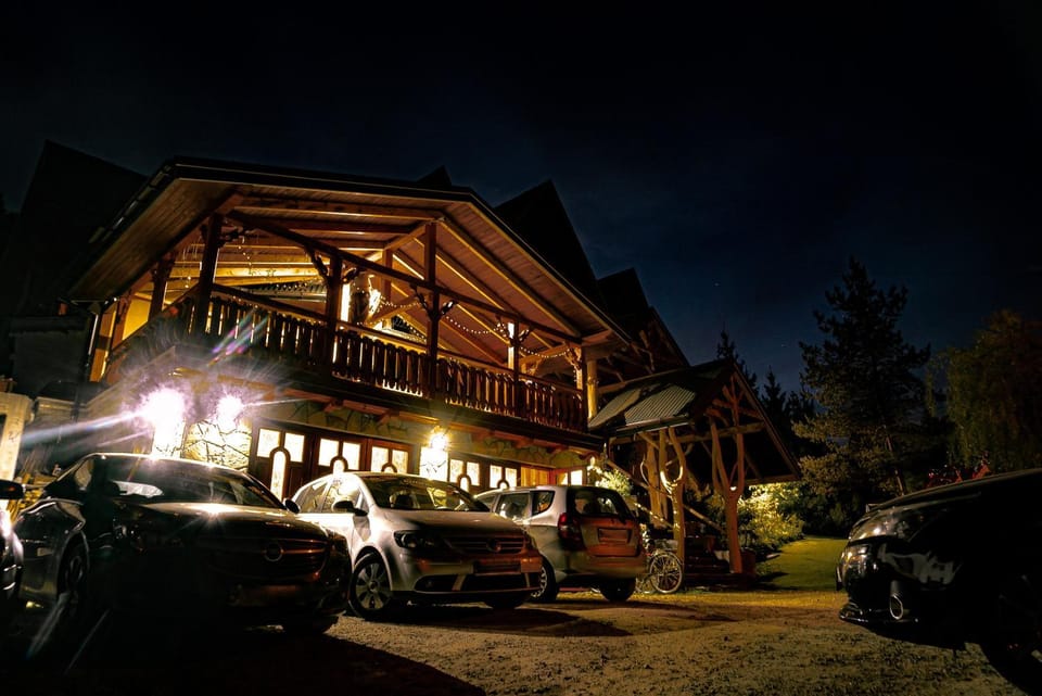 Property building, Night, Parking