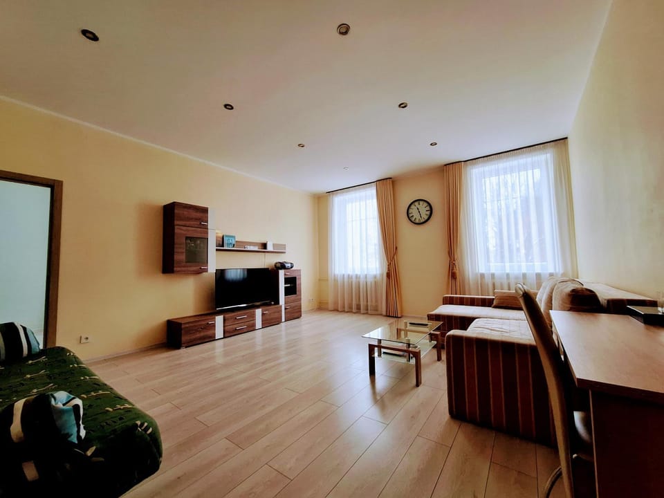 Bed, Day, TV and multimedia, Living room, Photo of the whole room, Seating area, flat iron