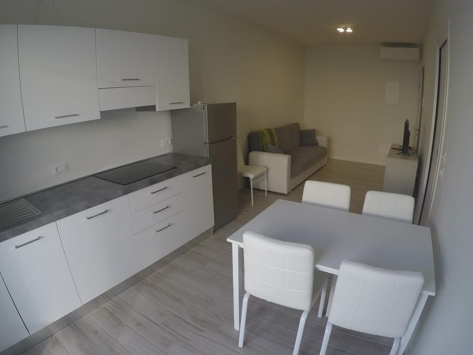 Kitchen or kitchenette, Living room, Dining area