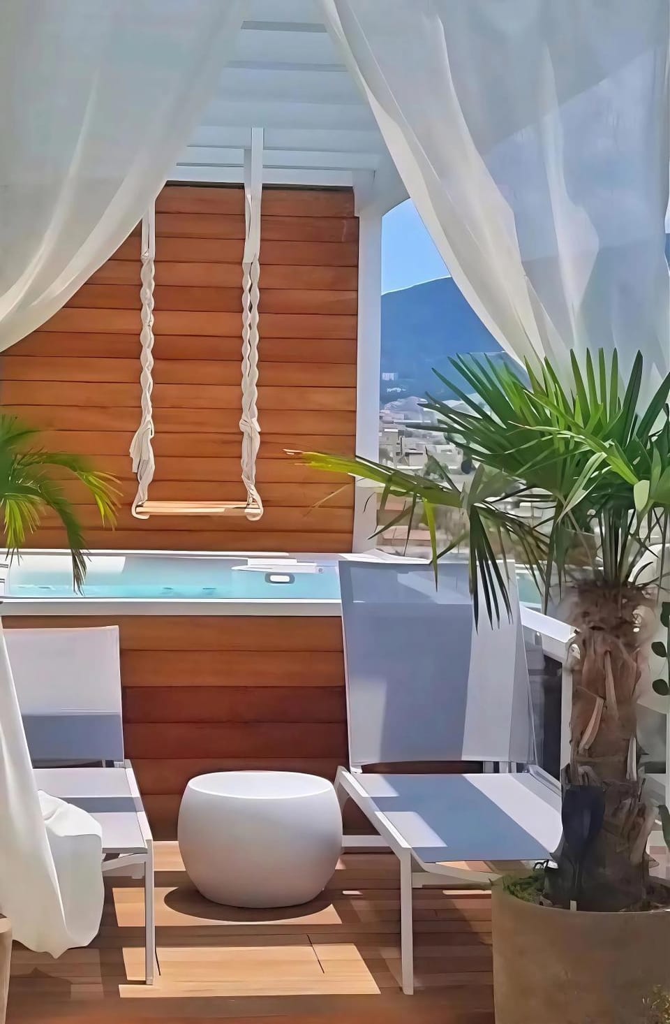 Day, Natural landscape, Hot Tub, Hot Tub, View (from property/room), View (from property/room), Balcony/Terrace, Mountain view, Mountain view, sunbed