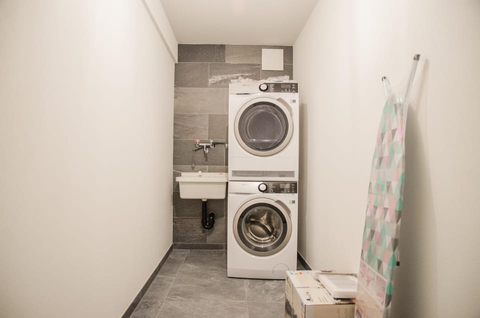 flat iron, washing machine, dryer
