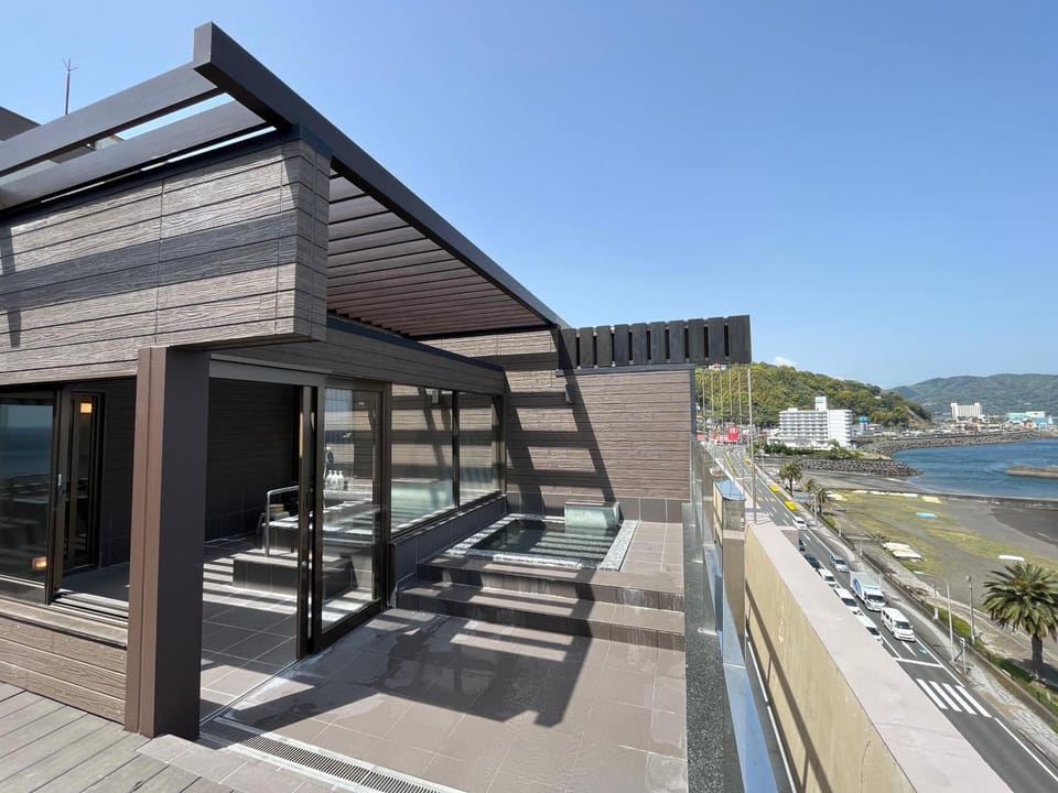 Shower, Nearby landmark, Natural landscape, Hot Spring Bath, View (from property/room), Beach, Sea view, Open Air Bath, Bath, hair dryier