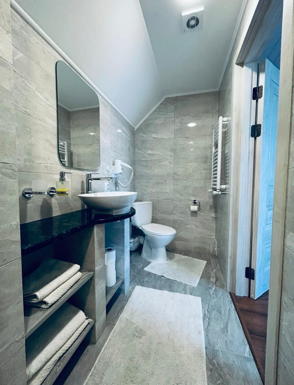 Shower, Toilet, towels